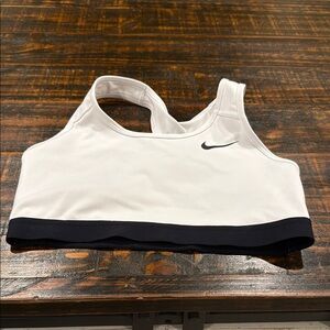 Nike White Black Sports Top Performance Fabric
